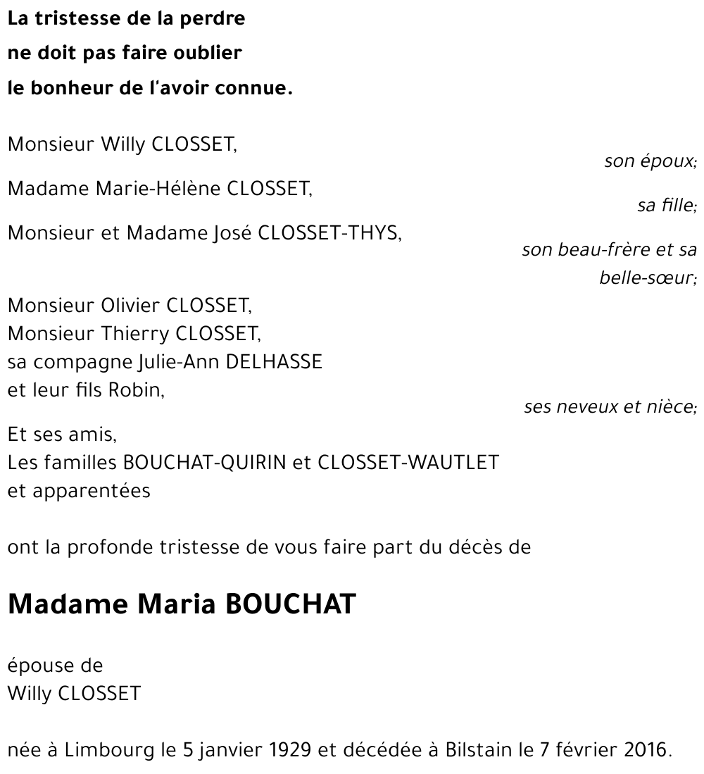 Maria BOUCHAT