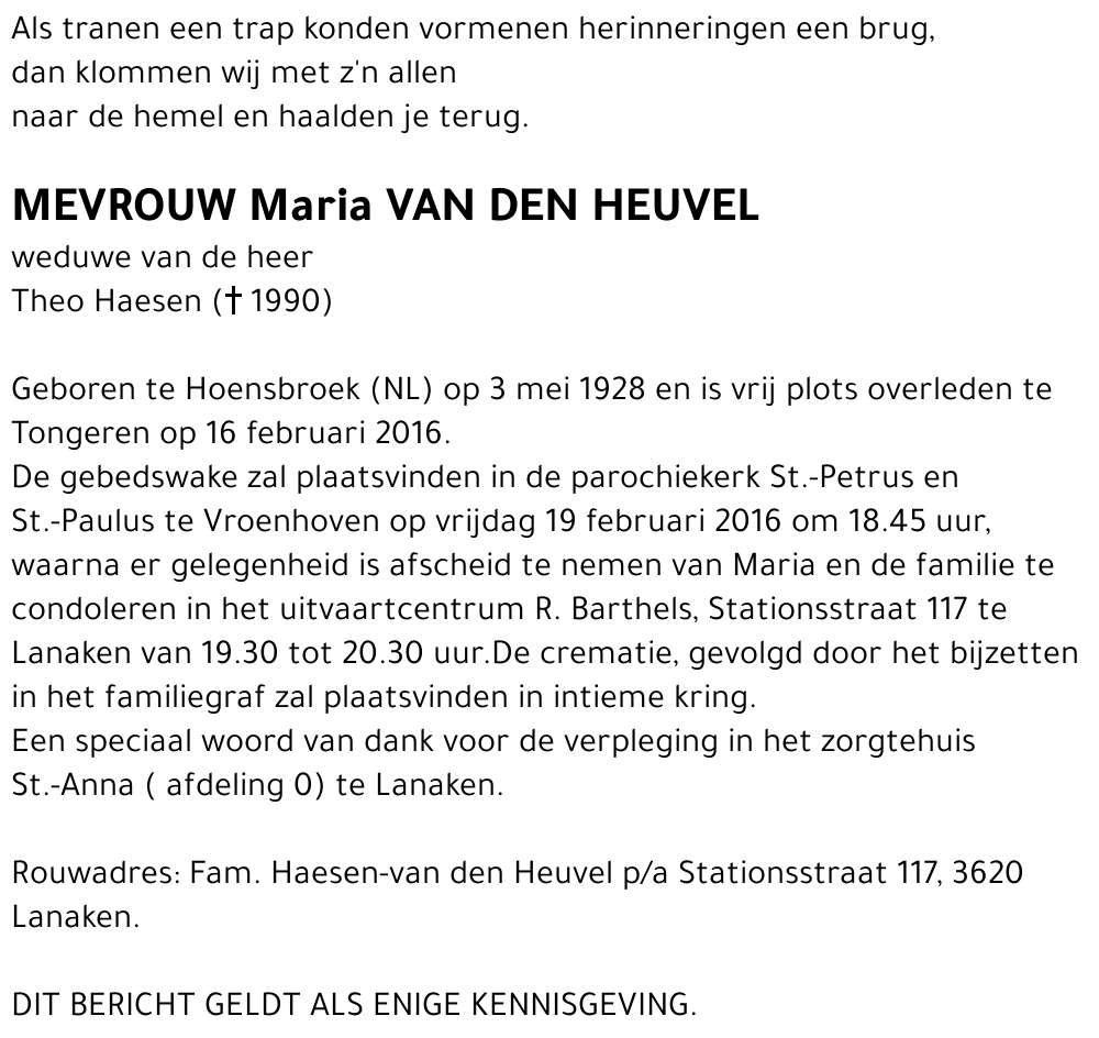 Maria van den Heuvel