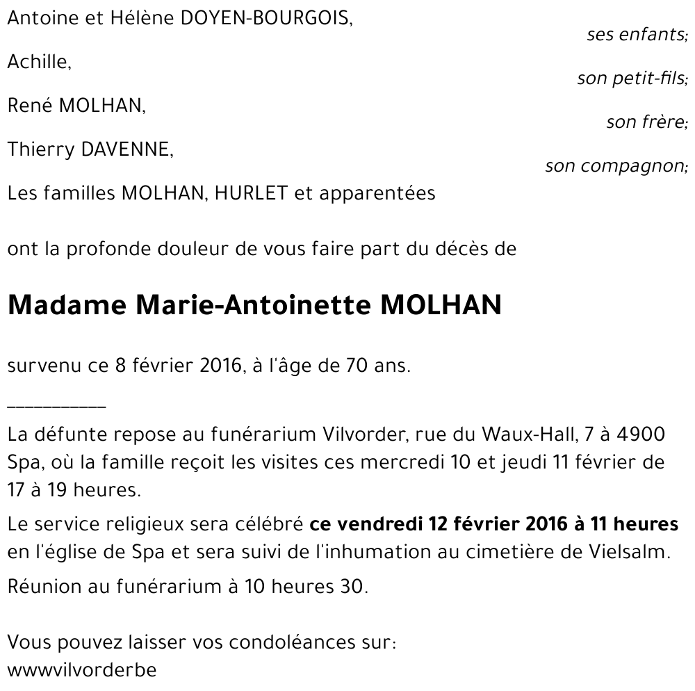 Marie-Antoinette MOLHAN