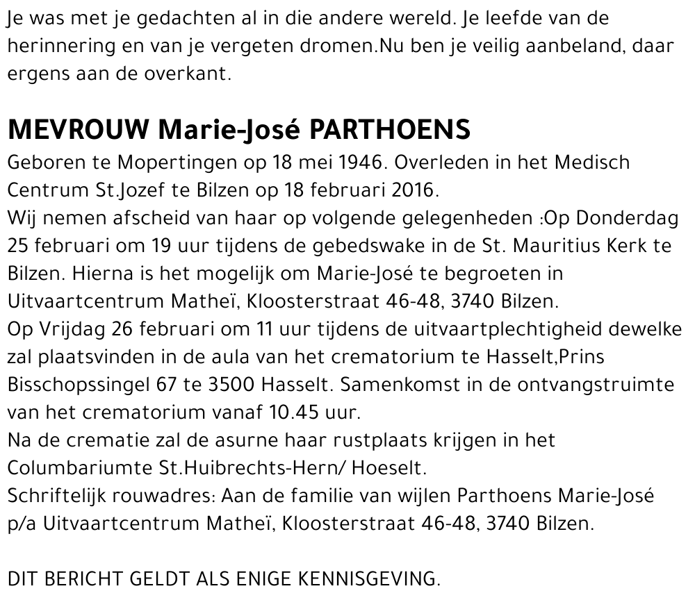 Marie-José PARTHOENS