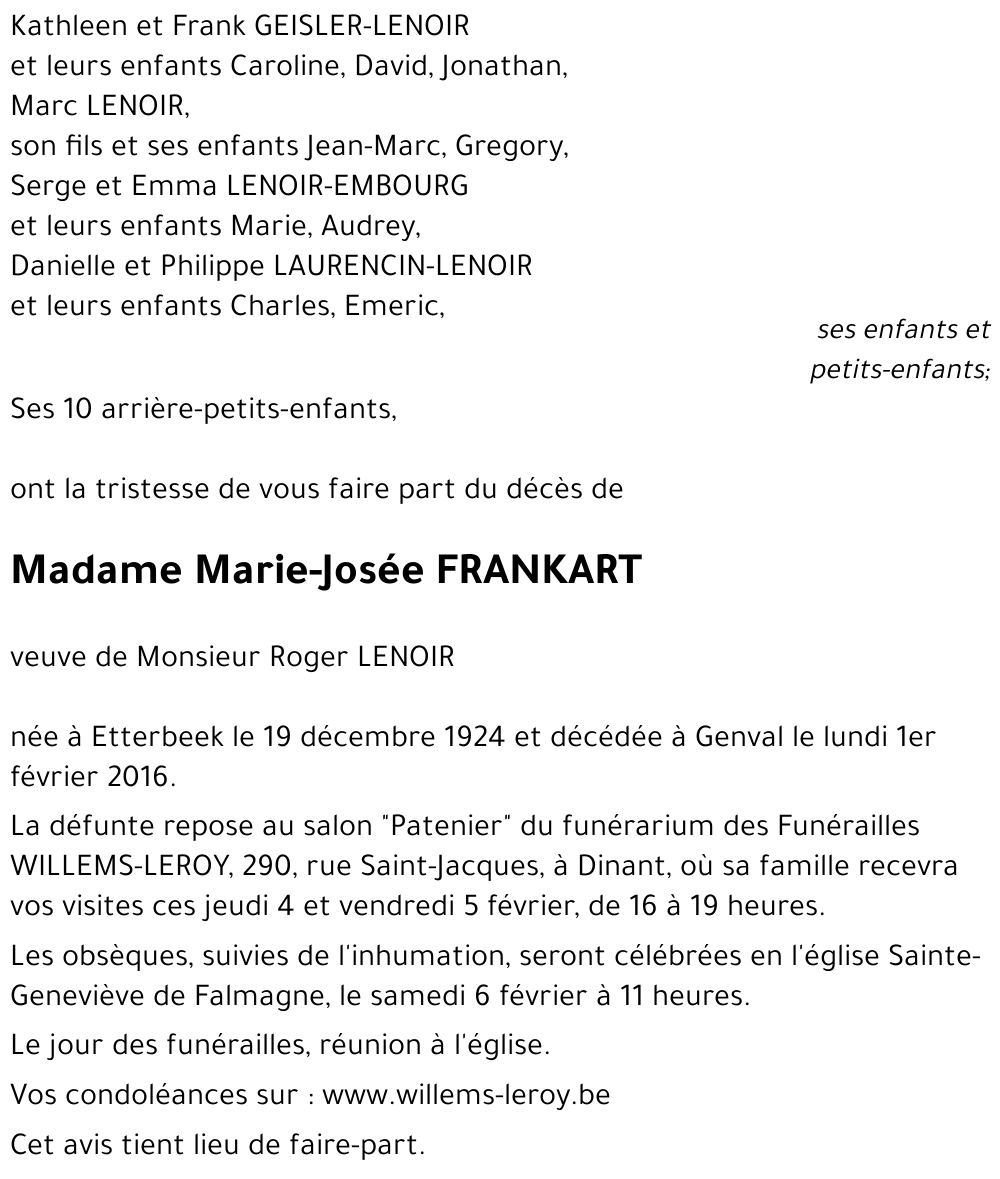 Marie-Josée FRANKART