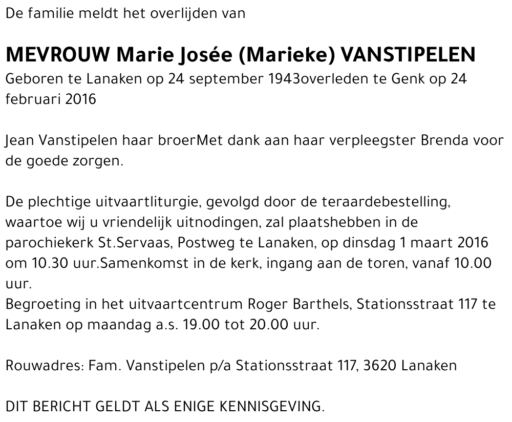 Marie Josée Vanstipelen