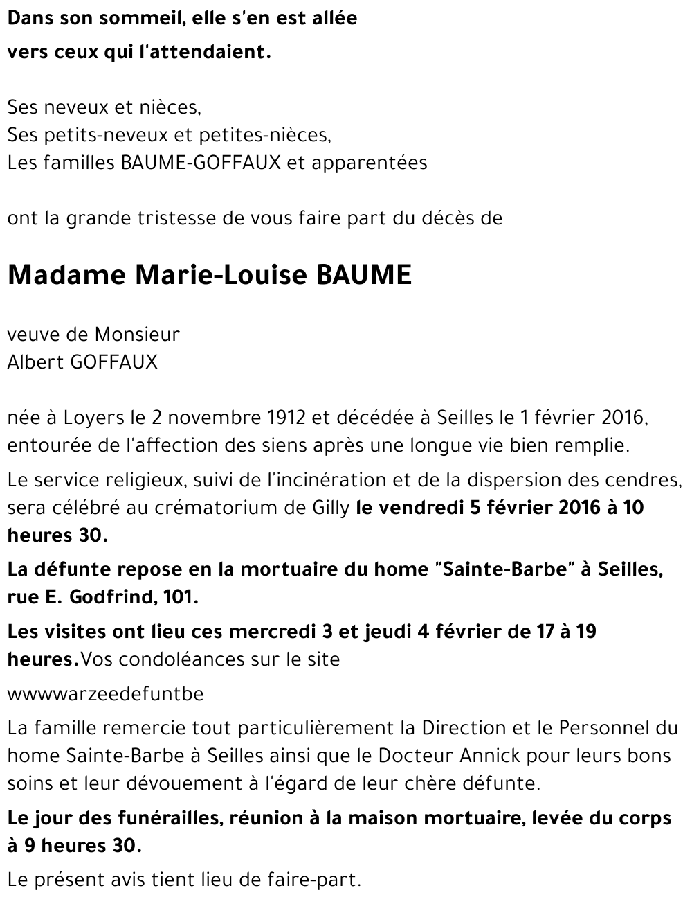 Marie-Louise BAUME
