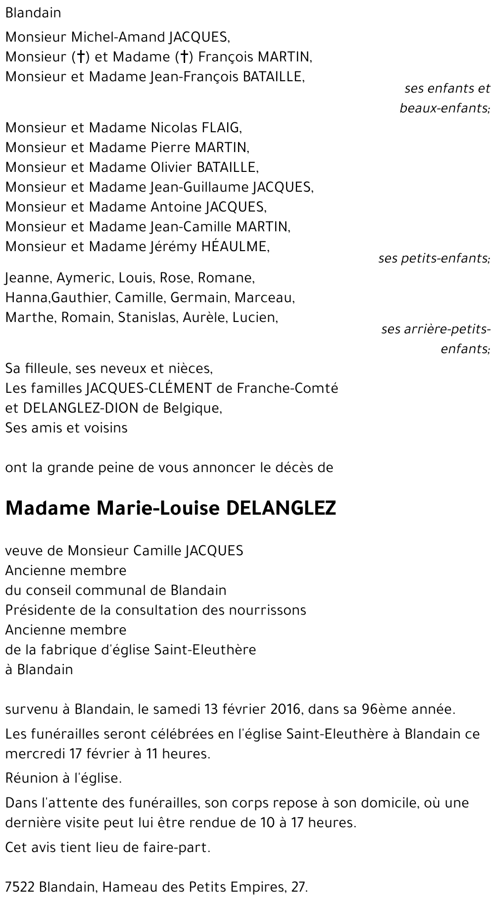 Marie-Louise DELANGLEZ