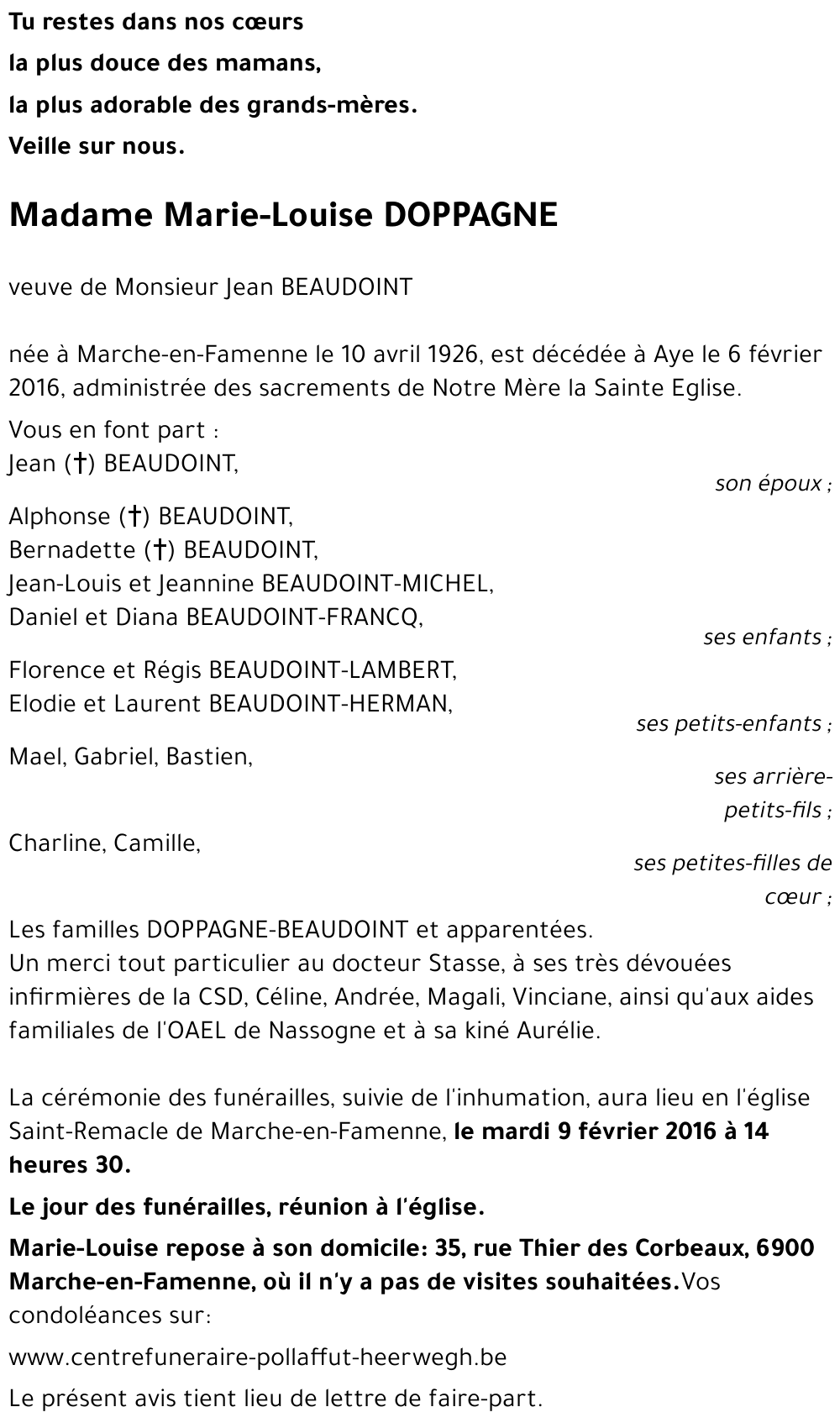 Marie-Louise DOPPAGNE