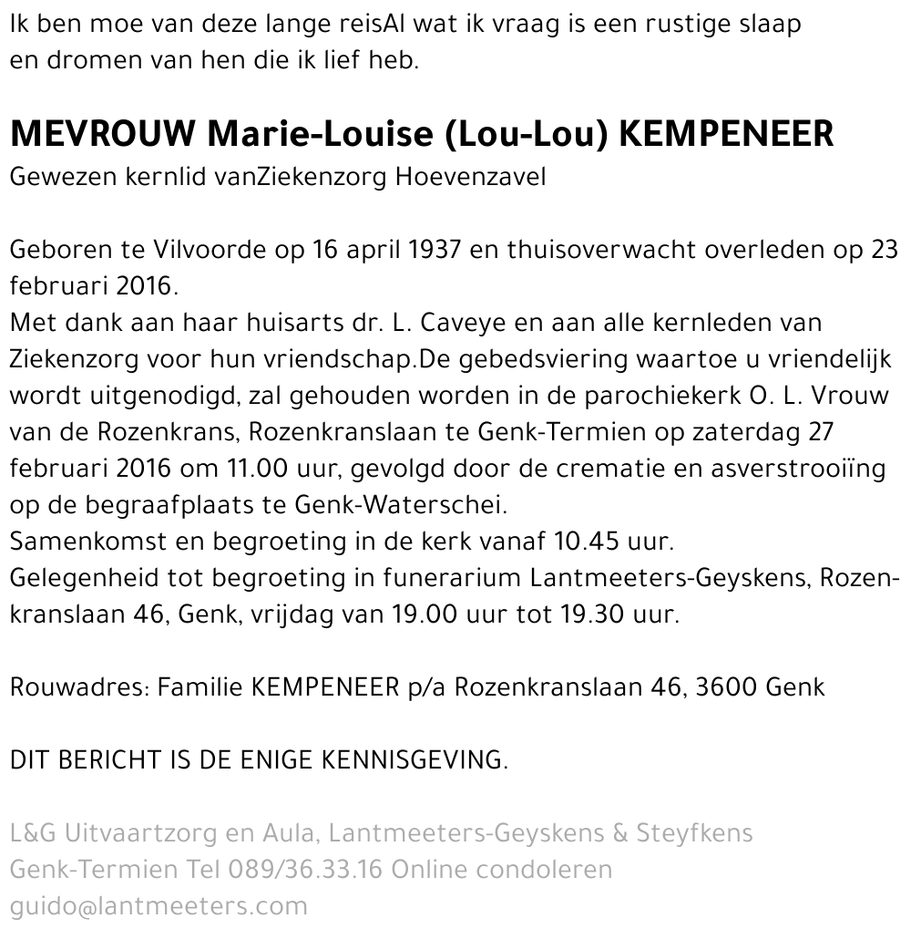 Marie-Louise KEMPENEER