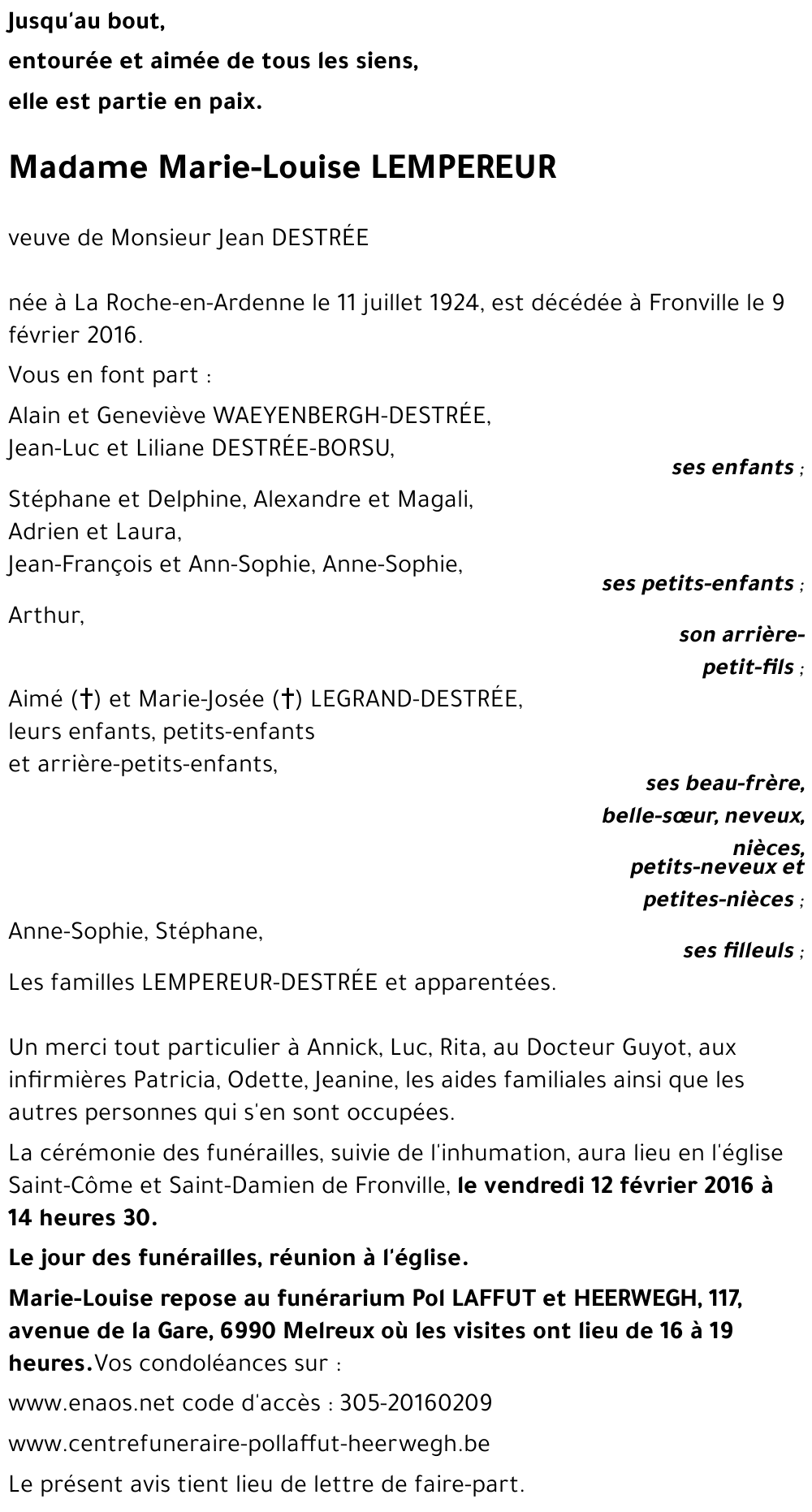 Marie-Louise LEMPEREUR