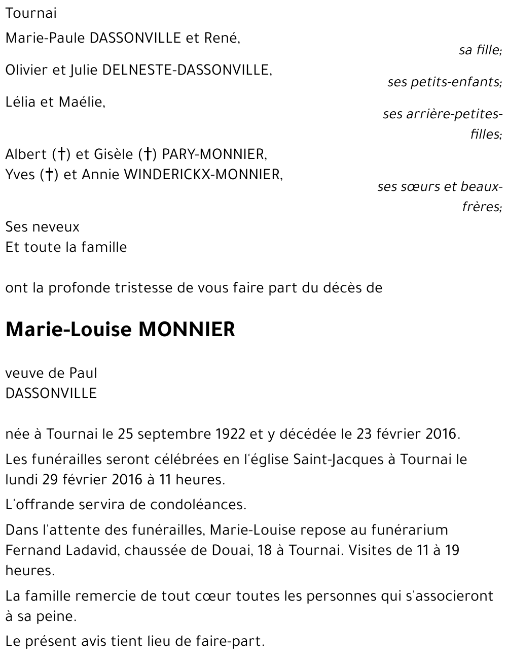 Marie-Louise MONNIER