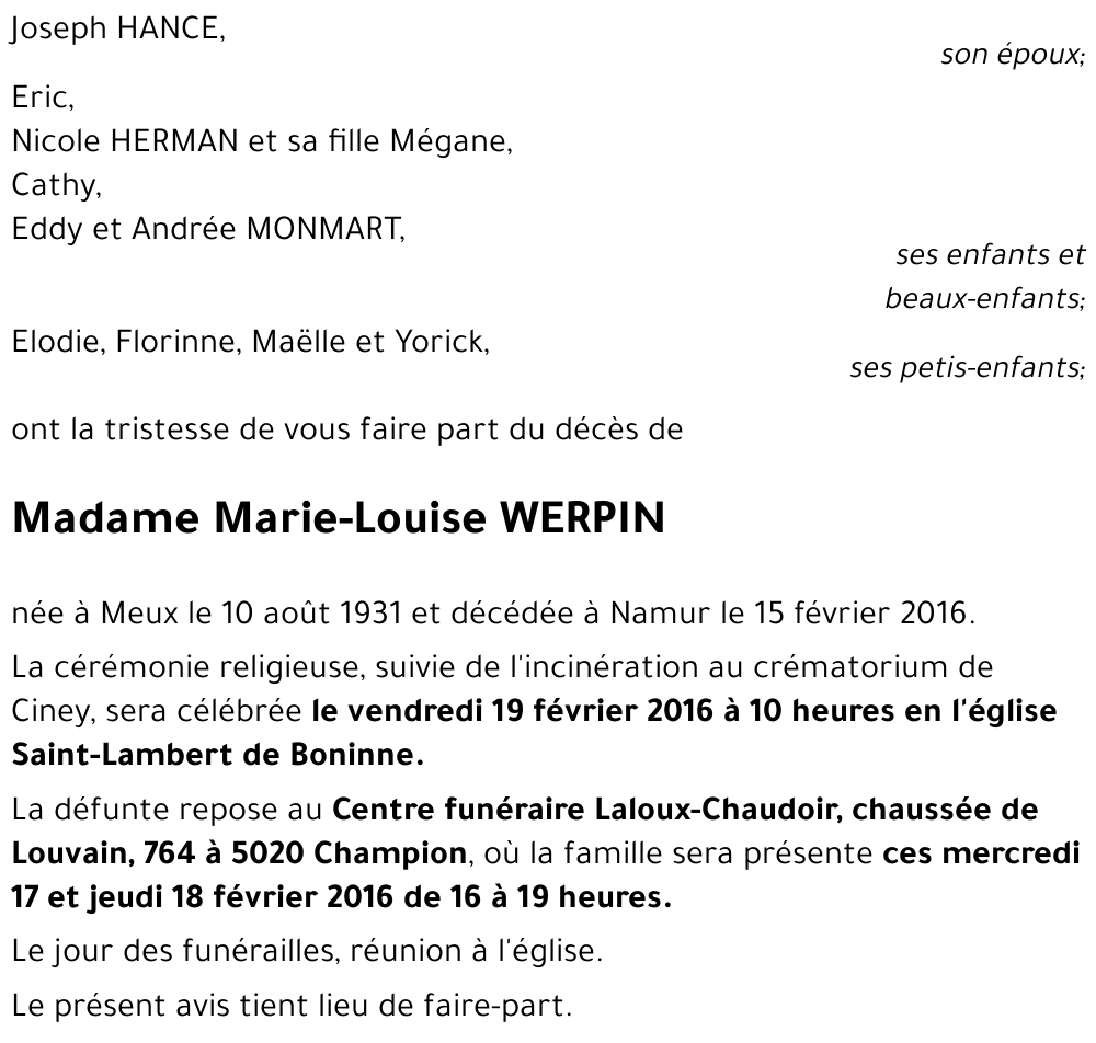 Marie-Louise WERPIN