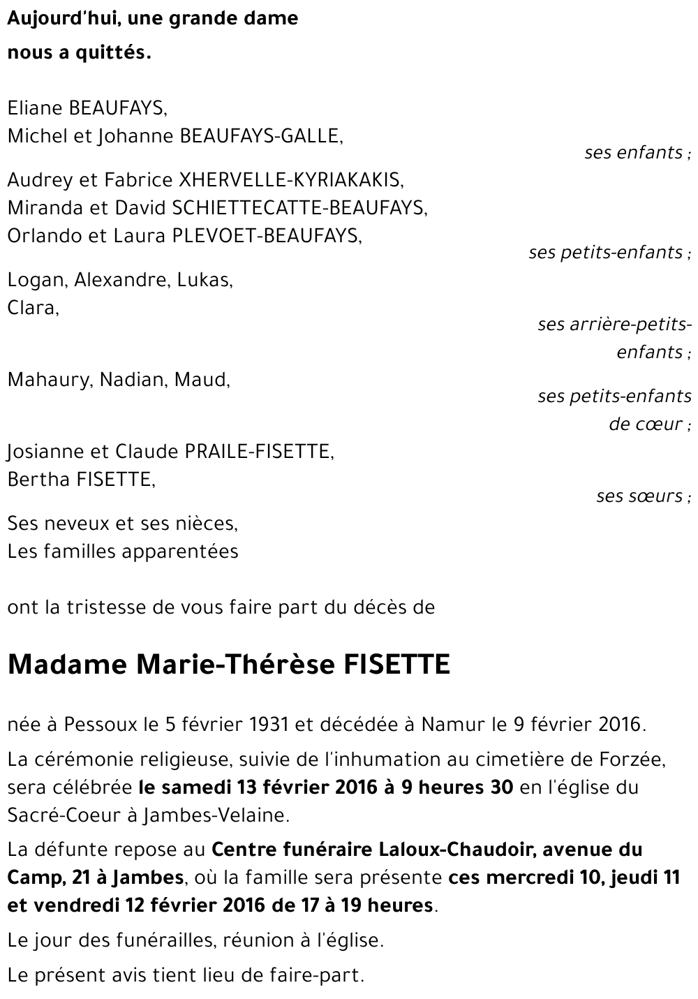 Marie-Thérèse FISETTE