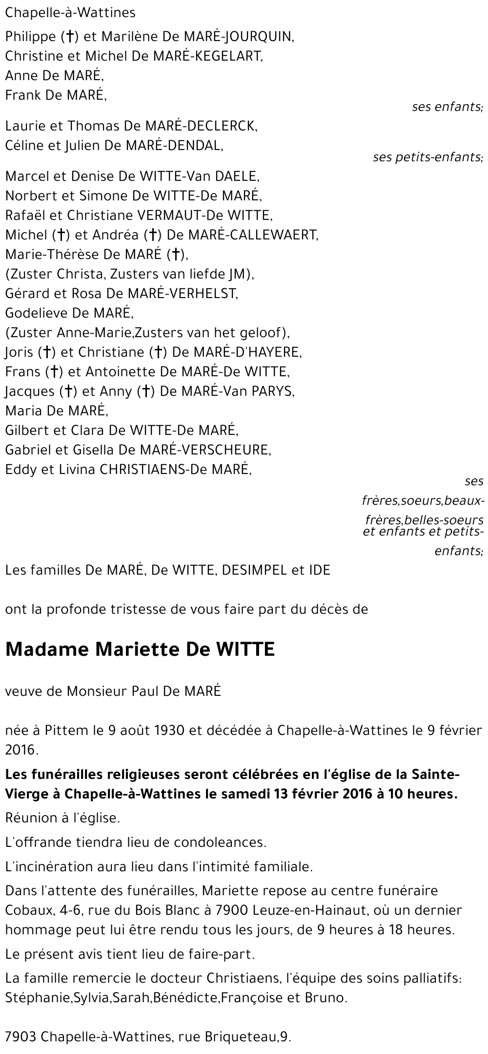 Mariette De Witte