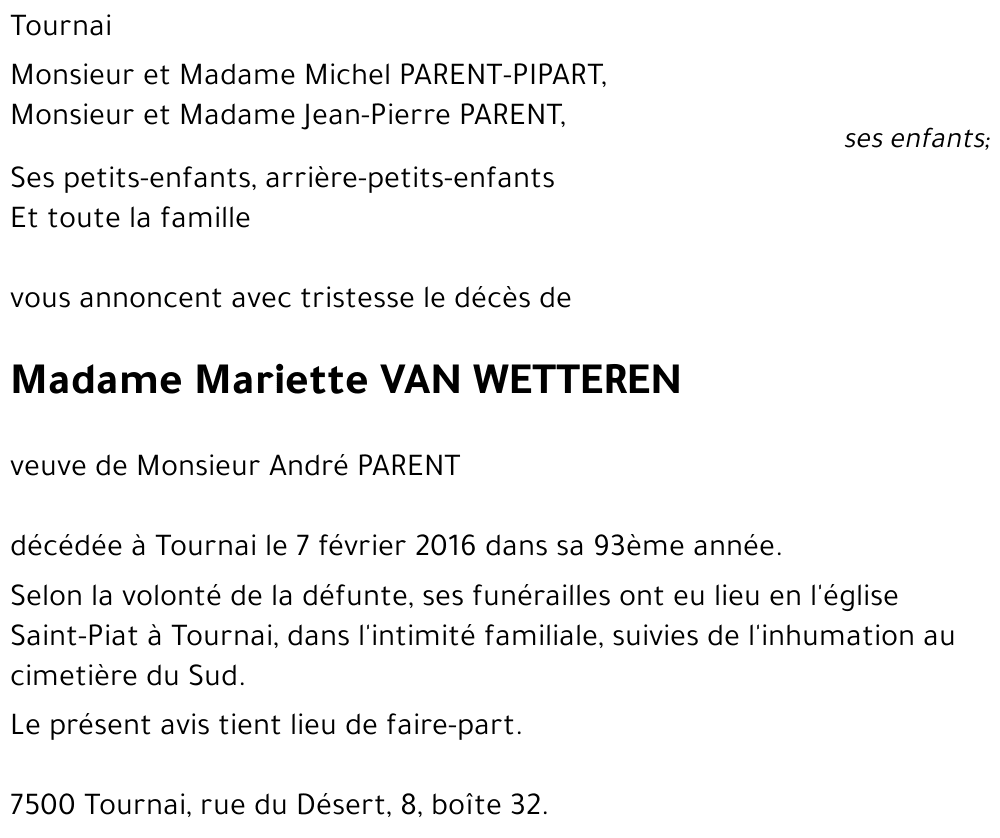 Mariette VAN WETTEREN