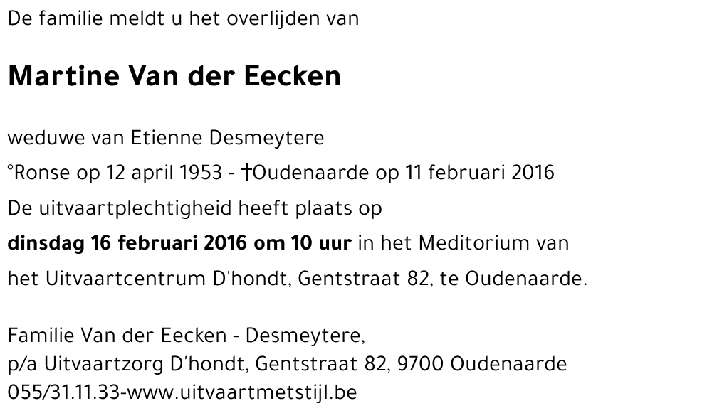 Martine Van der Eecken