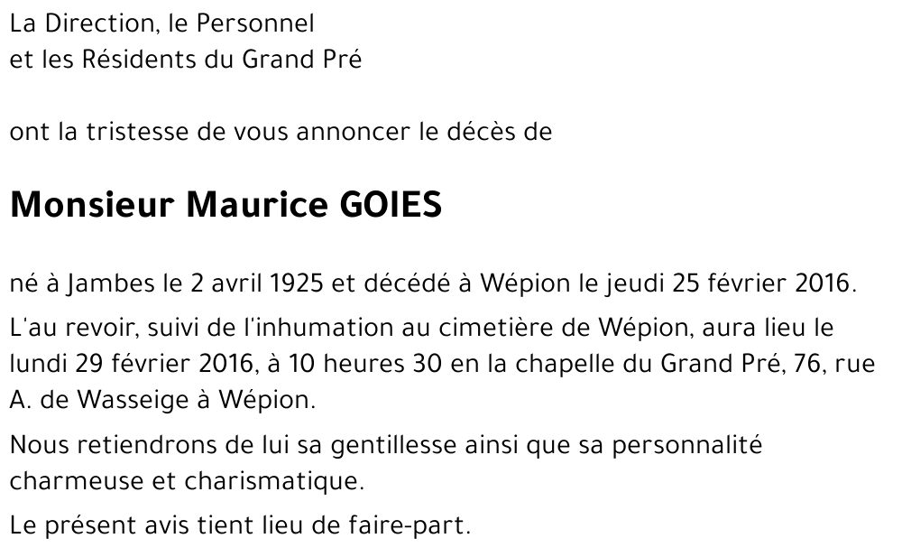 Maurice GOIES