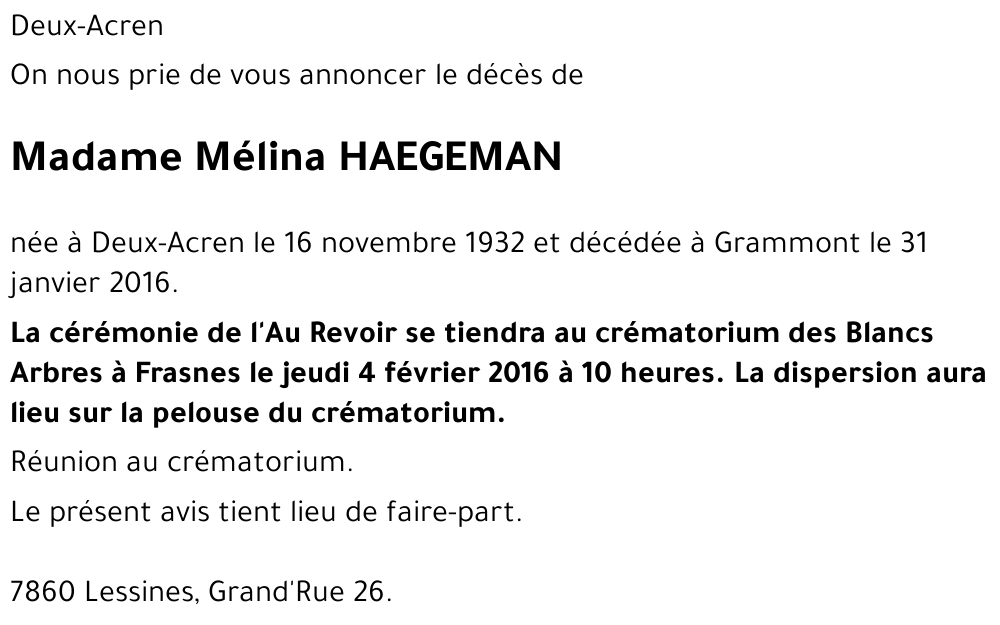 Mélina HAEGEMAN