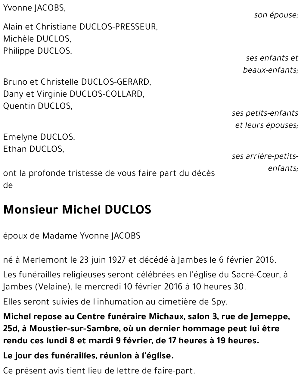 Michel DUCLOS