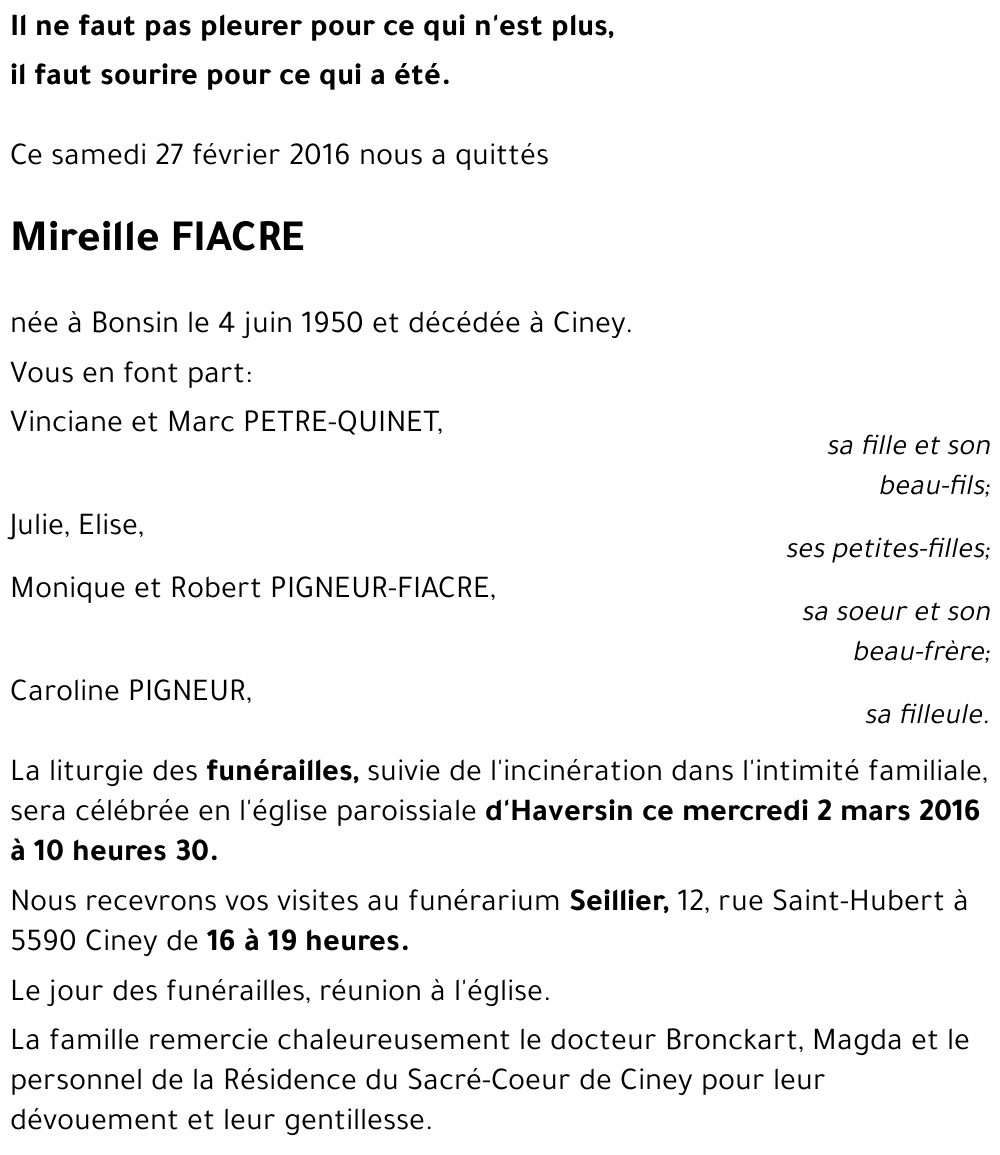 Mireille FIACRE