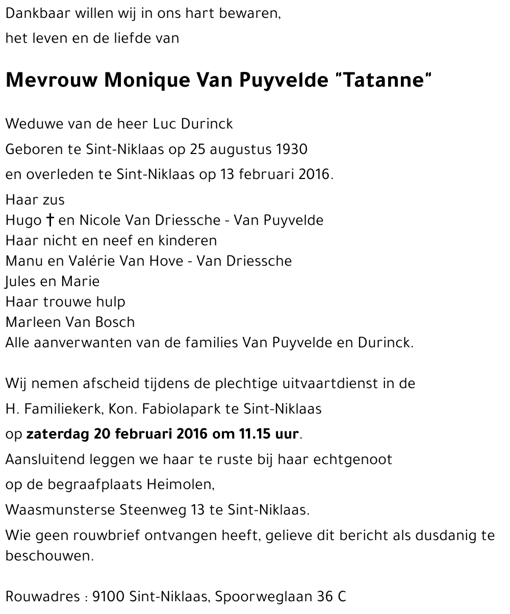 Monique Van Puyvelde