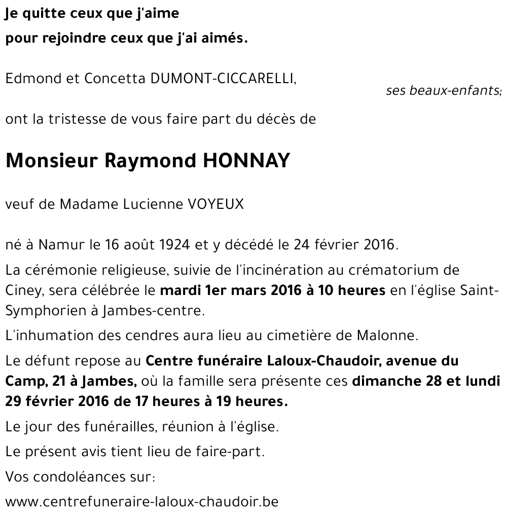 Raymond HONNAY