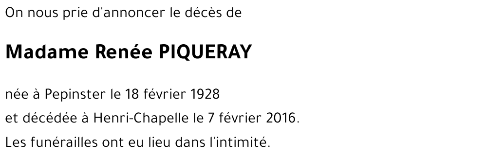Renée PIQUERAY