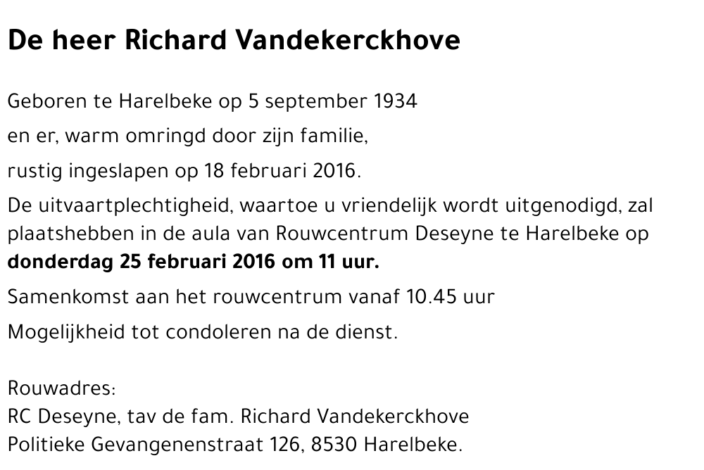 Richard Vandekerckhove