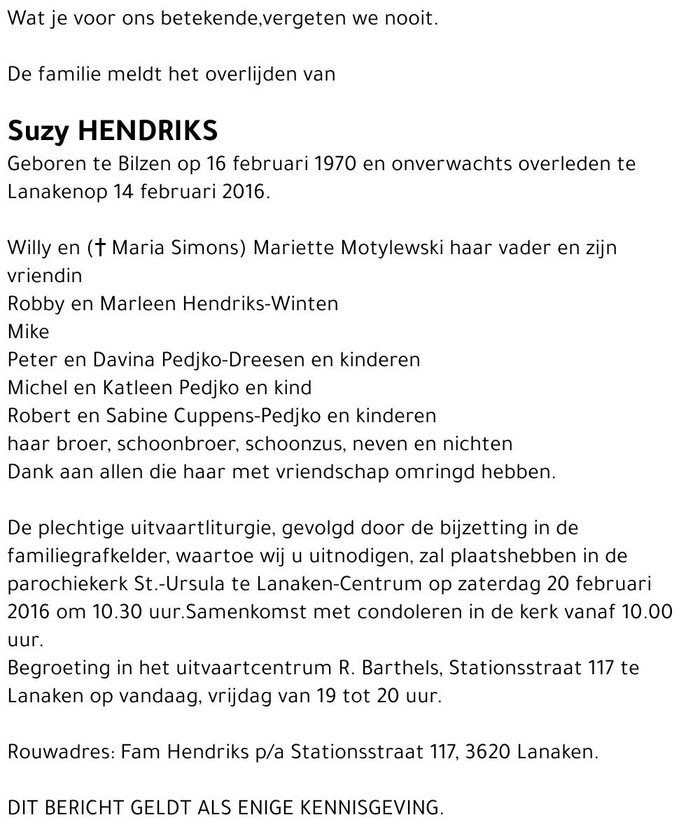 Suzy Hendriks