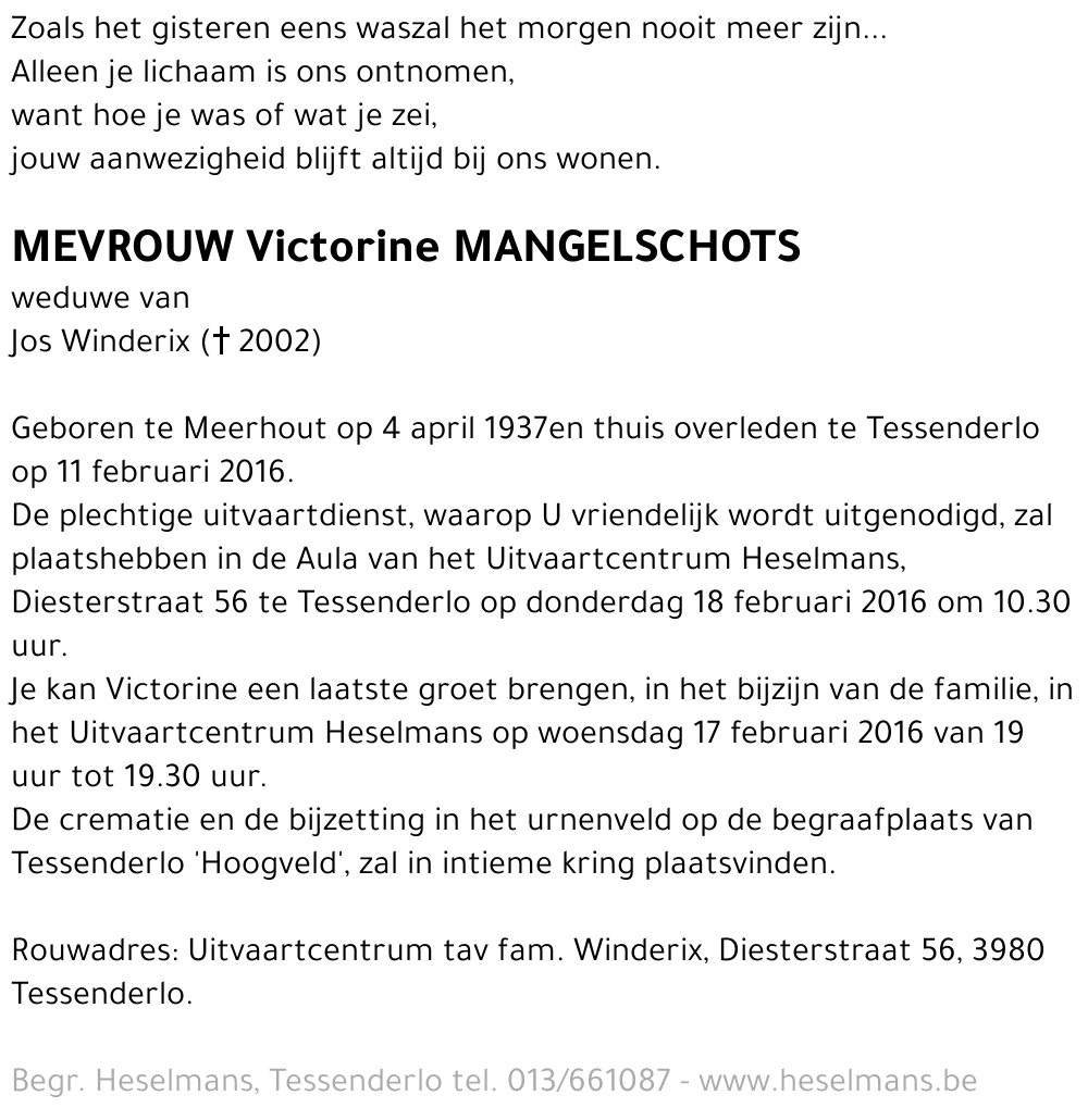 Victorine Mangelschots