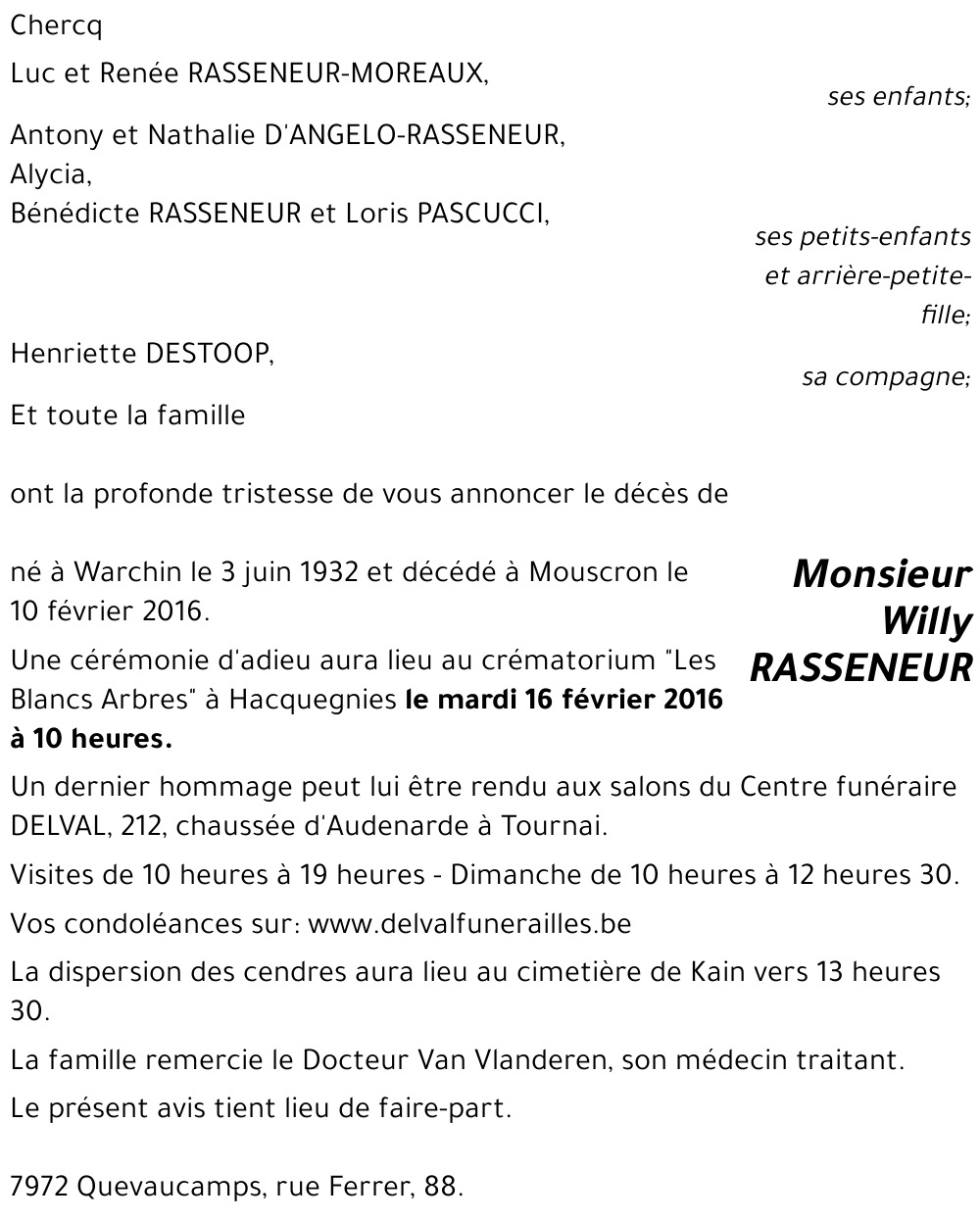 Willy RASSENEUR