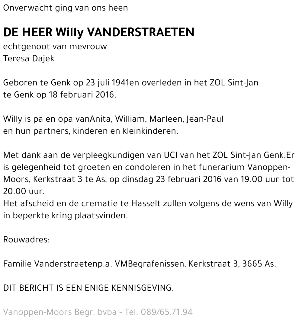 Willy Vanderstraeten