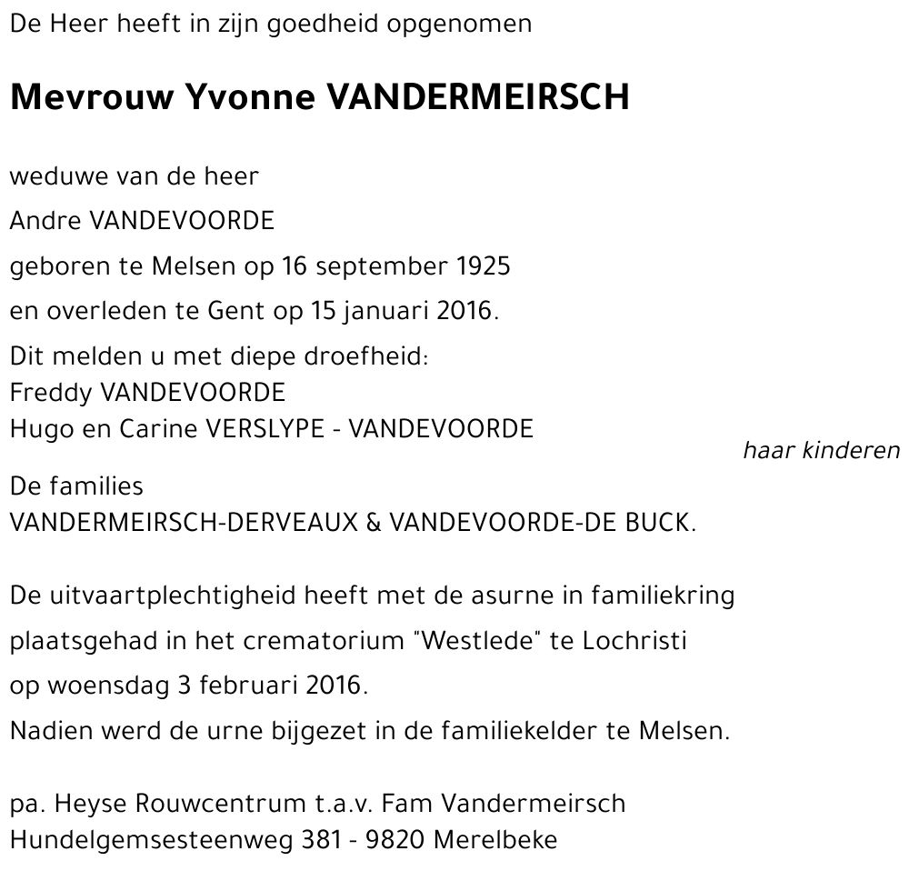 Yvonne VANDERMEIRSCH