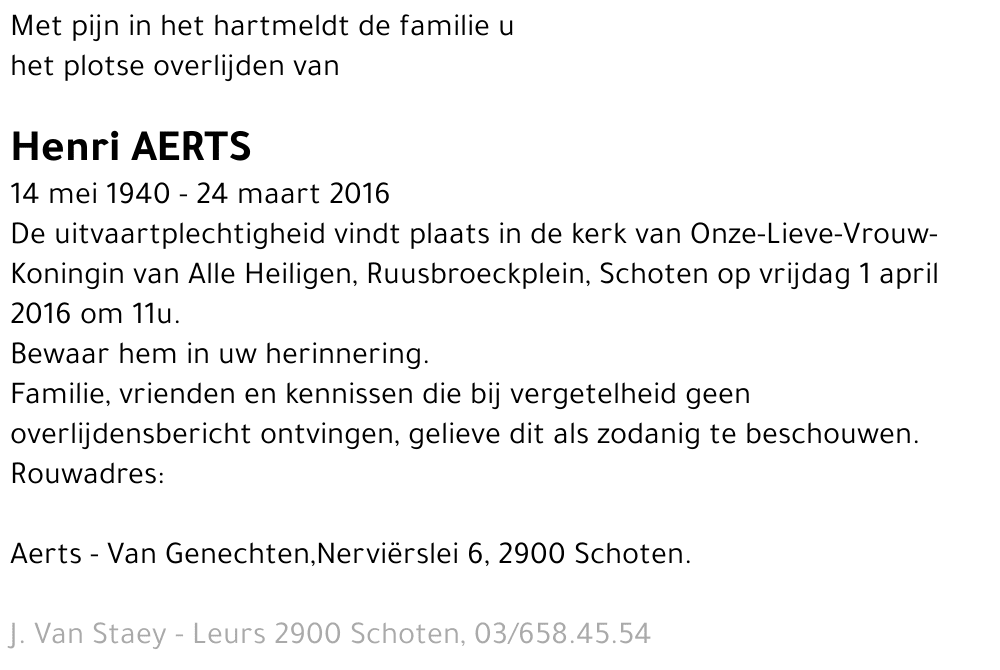 Aerts Henri