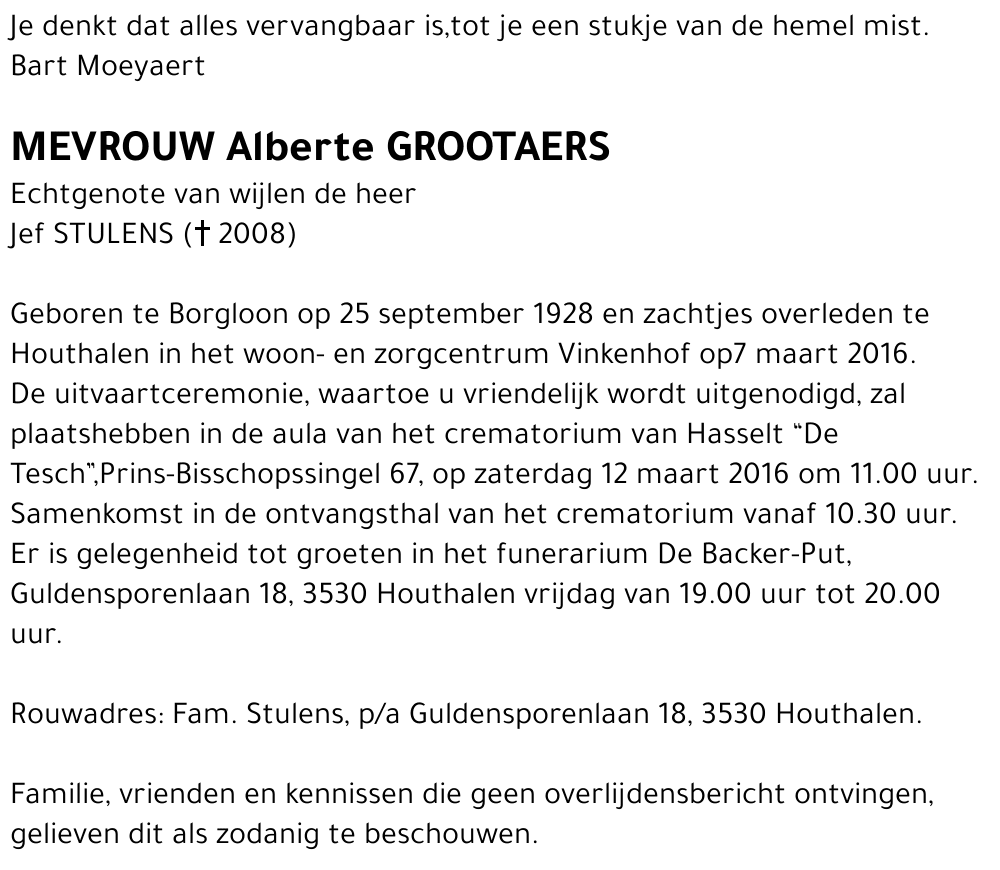 Alberte GROOTAERS