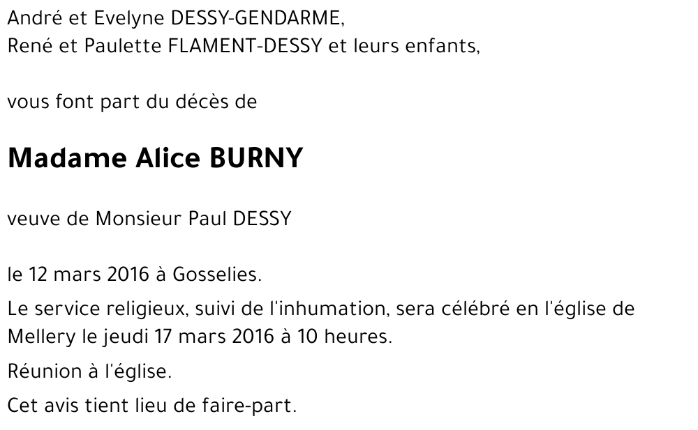 Alice BURNY