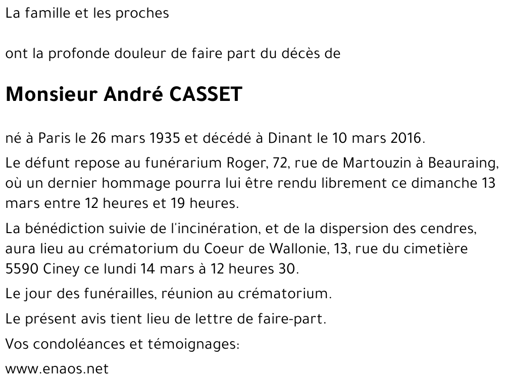 André CASSET