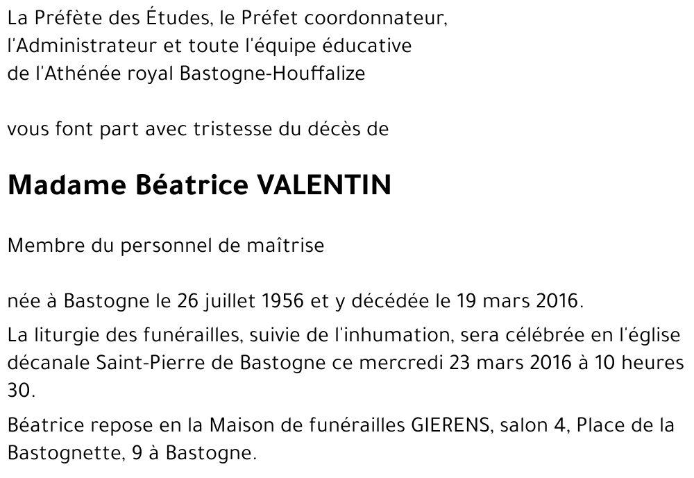 Béatrice VALENTIN