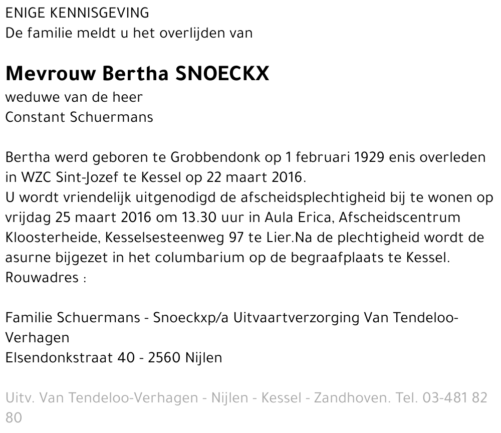 Bertha Snoeckx