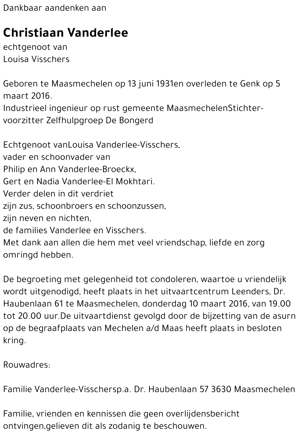 Christiaan Vanderlee