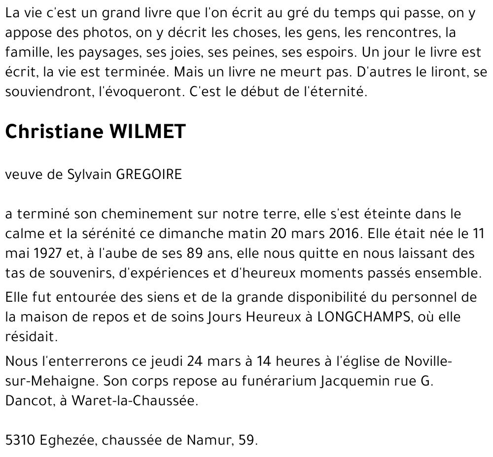 Christiane WILMET