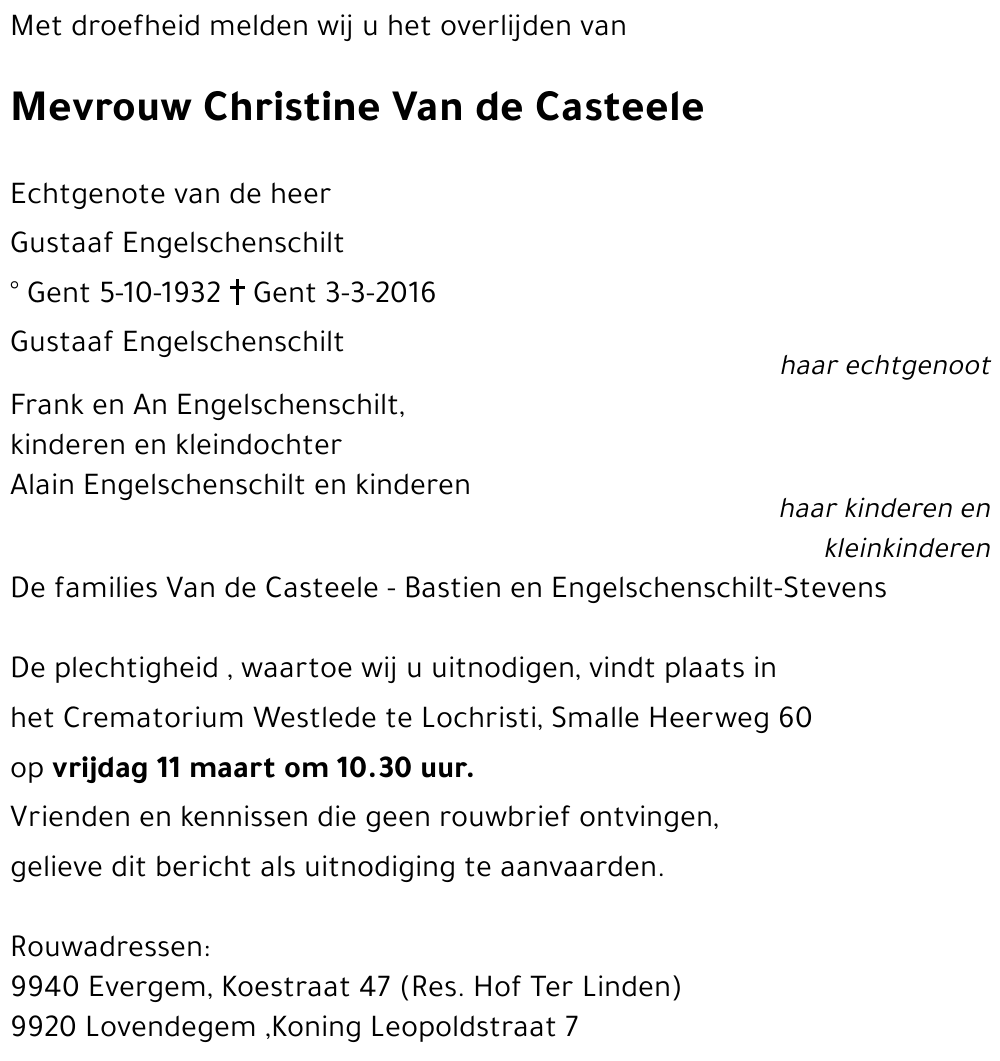 Christine Van de Casteele