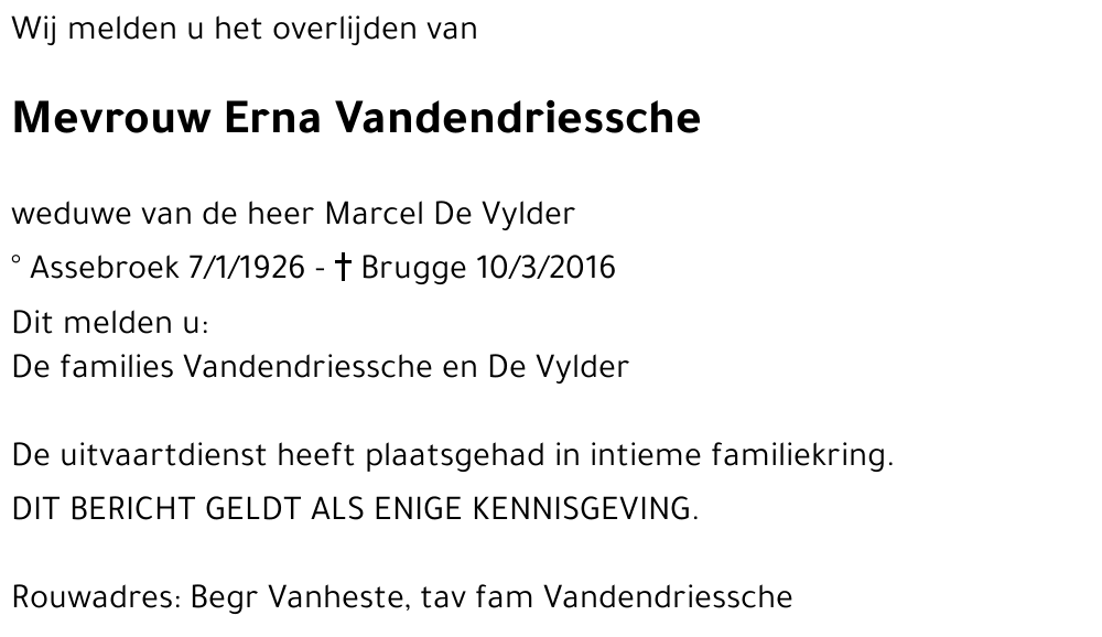 Erna Vandendriessche