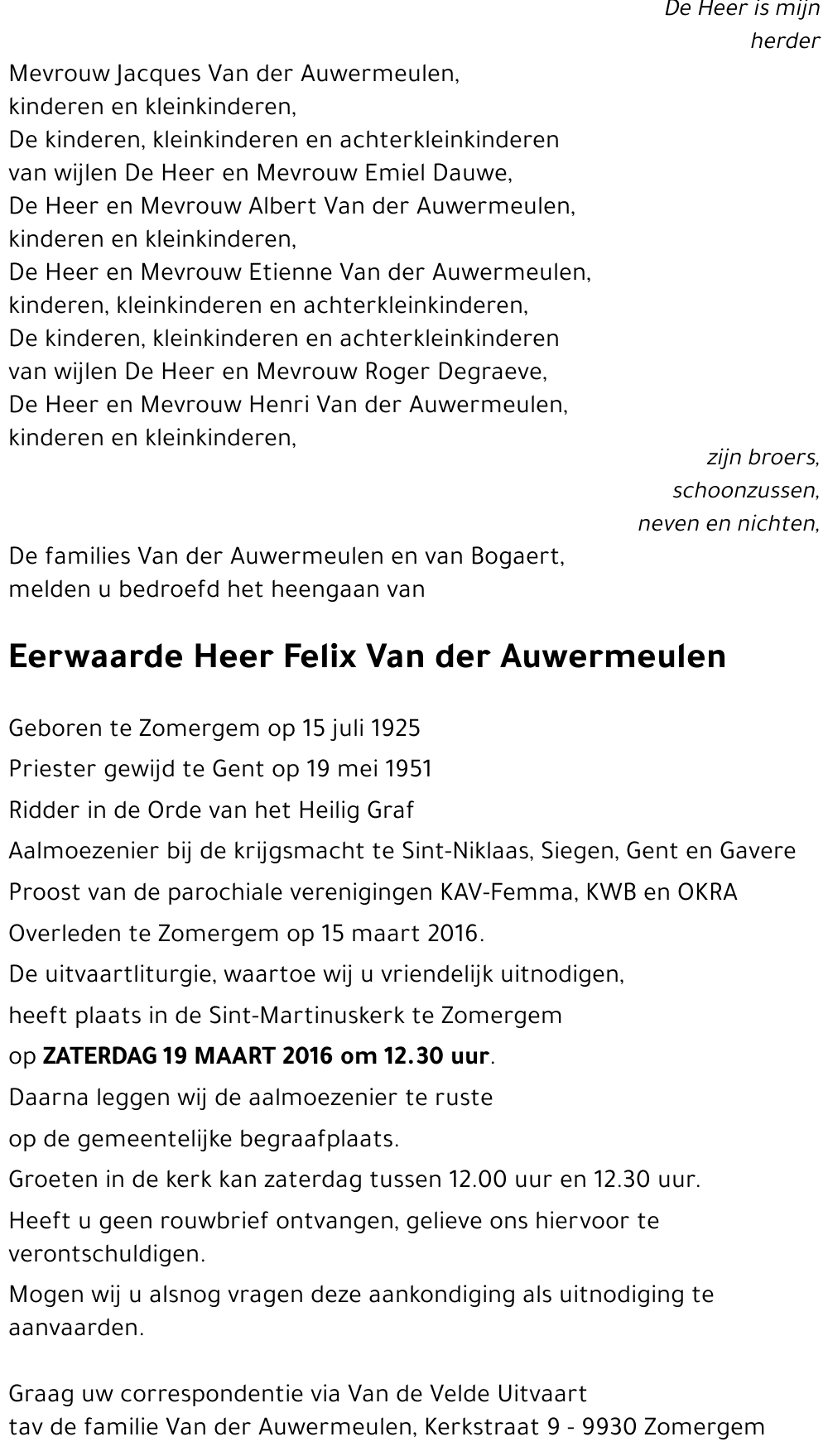 Felix Van der Auwermeulen