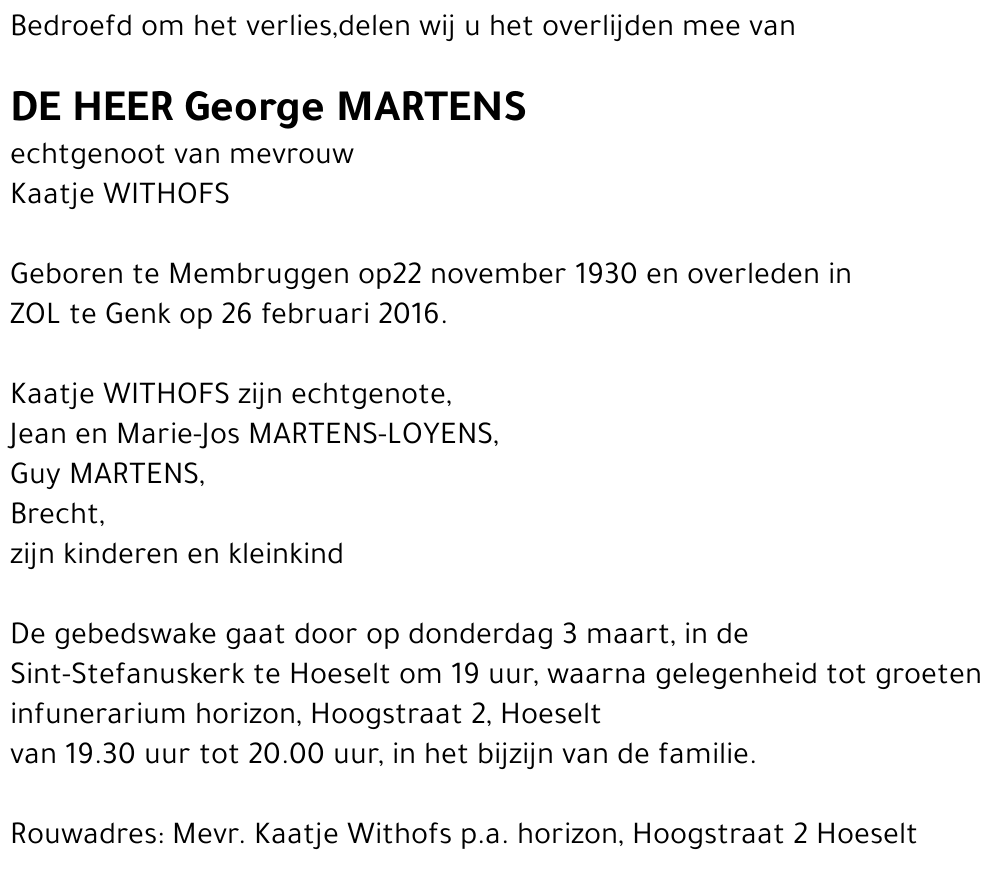 George MARTENS