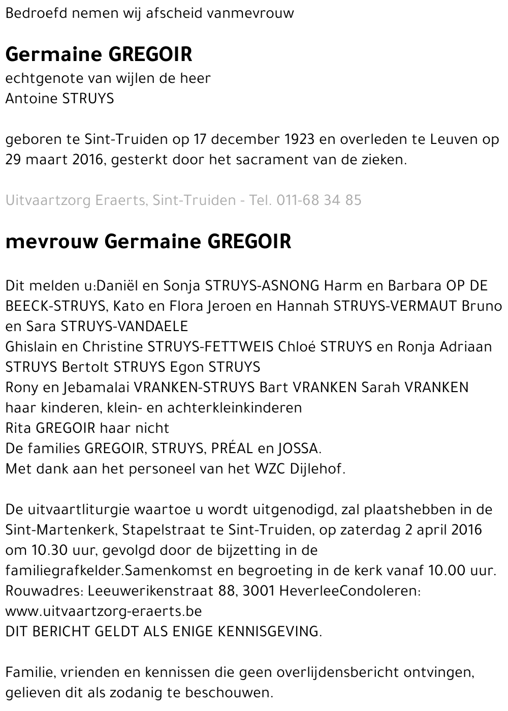 Germaine Gregoir