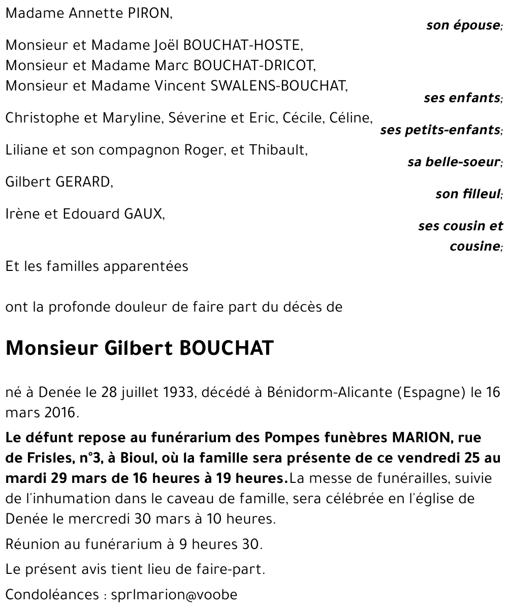 Gilbert BOUCHAT