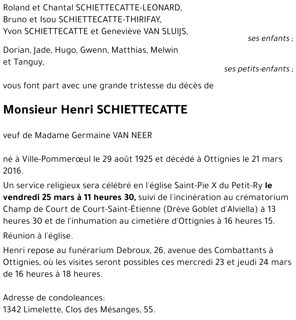 Henri SCHIETTECATTE