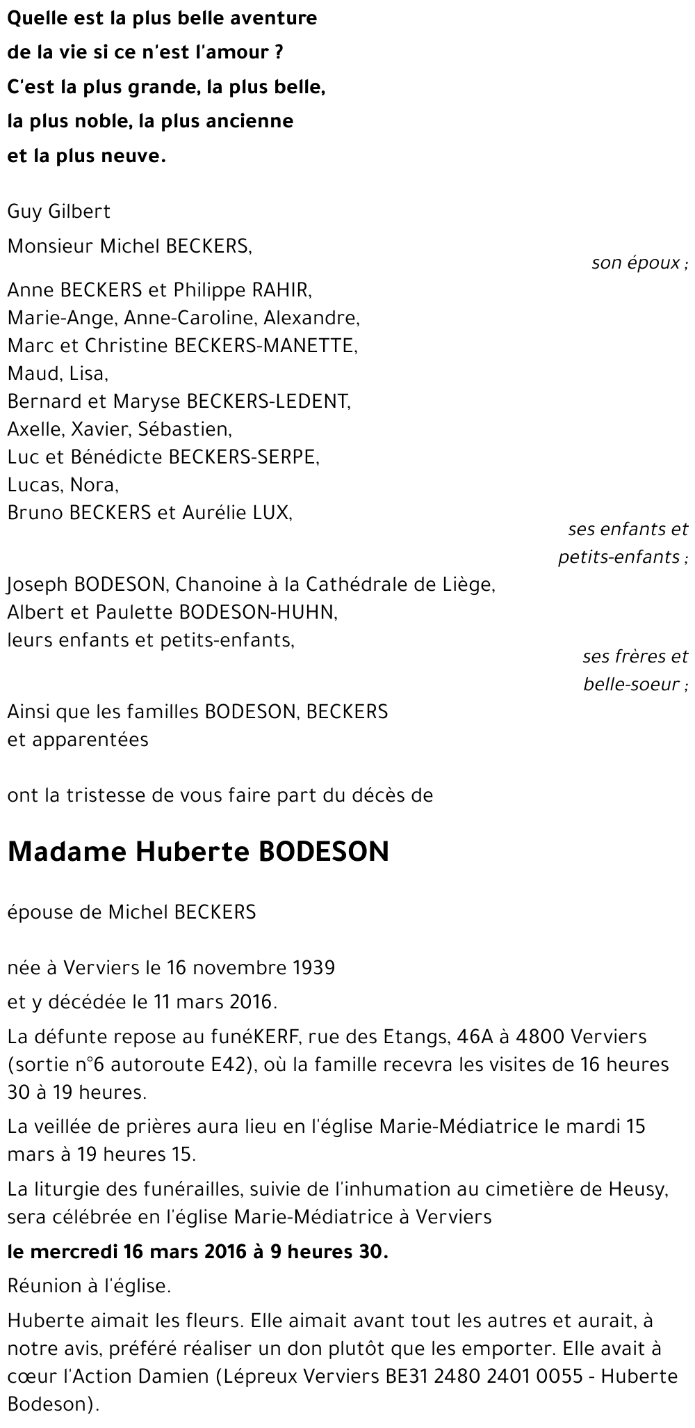 Huberte BODESON