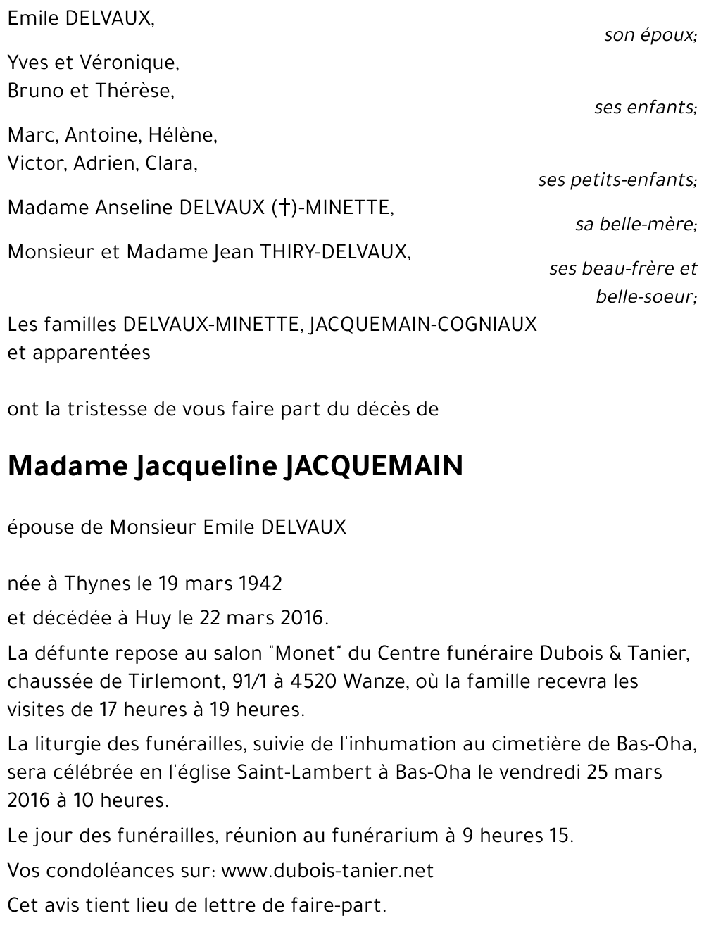 Jacqueline JACQUEMAIN