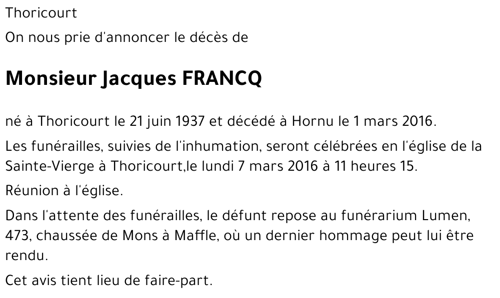 Jacques FRANCQ