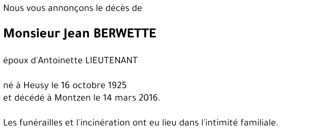 Jean BERWETTE