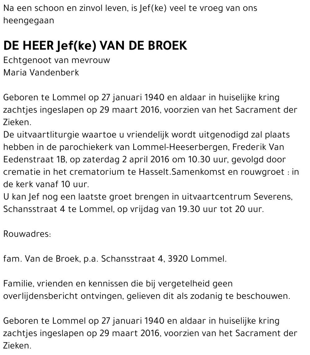 Jef Van de Broek